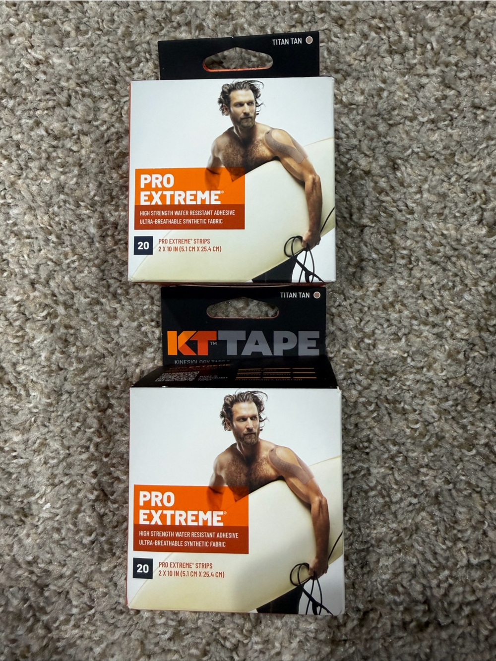 2 x KT Tape Pro Extreme Strips in Titan Tan 20-Pack NEW